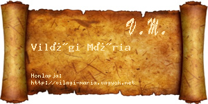 Világi Mária névjegykártya