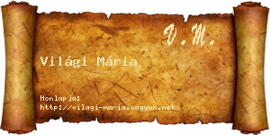 Világi Mária névjegykártya